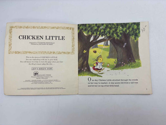 Chicken Little A Little Golden Book & Record 1976, Vintage Disneyland Record Chicken Little Book and Record, 1960 Chicken Little Book 209