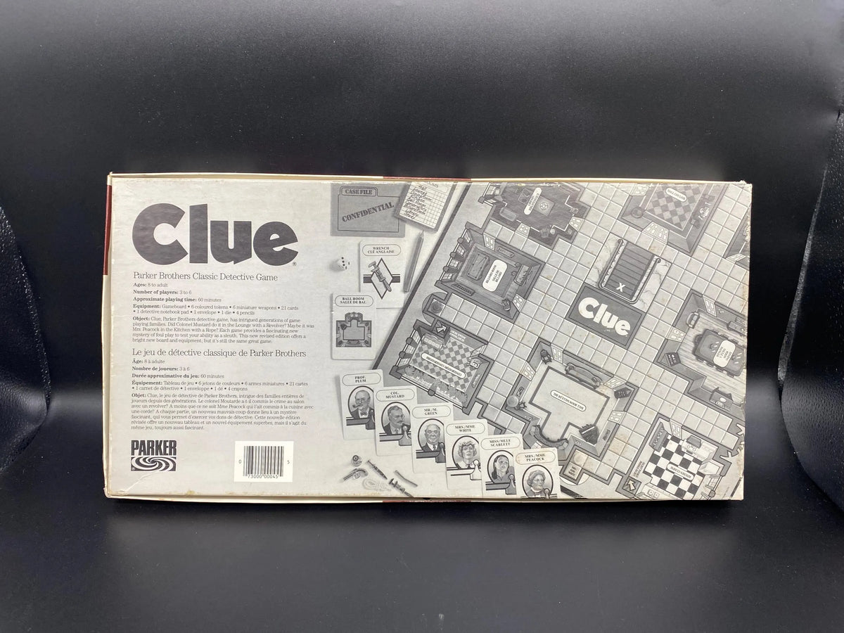Vintage Clue Detective Game, 1986 Parker Brothers Clue Detective Game, Parker Brothers Classic Detective Game, 1986 Clue Detective Game