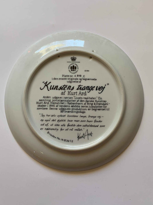 Vintage Kurt Ard Collectors Plate Kunstens Trangevej, 1984 Bing & Grondahl Copenhagen Porcelain, No. 4. 929 C, Collector Plate, Danish Plate