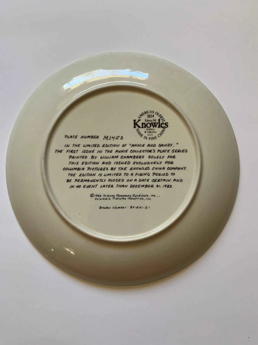 Vintage Annie and Sandy Collector Plate, Little Orphan Annie Collectors Plate Series, 1982 Knowles fine China Orphan Annie Plate, Annie Dish