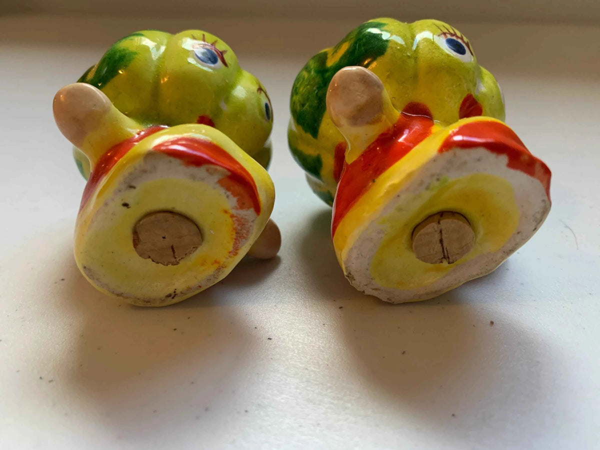 Vintage Anthropomorphic Pumpkin Salt & Pepper Shakers, Vintage Squash Salt and Pepper Shaker, Squash Salt and Pepper Shakers, Pumpkin Shaker