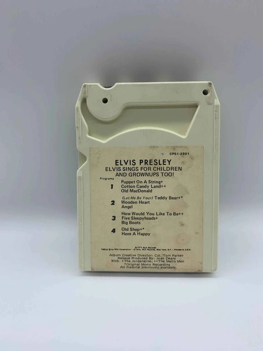 Vintage Elvis Presley 8 Track, Elvis Sings for Children and Grownups Too!, Eight Track Cartridge, Elvis RCA 8 Track, 1978 RCA Records, Elvis