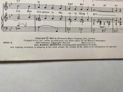 Half a Sixpence Vocal Selection, Paramount Pictures Presents Tommy Steele in Half a Sixpence Music and Lyrics by David Heneker, Movie Music