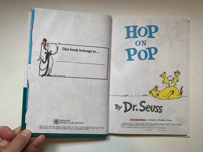 Vintage Hop on Pop by Dr Seuss, The Simplest Seuss for Youngest Use, Dr Seuss Book Club Edition, Kids Book, Dr Seuss Book, Vintage Dr Seuss