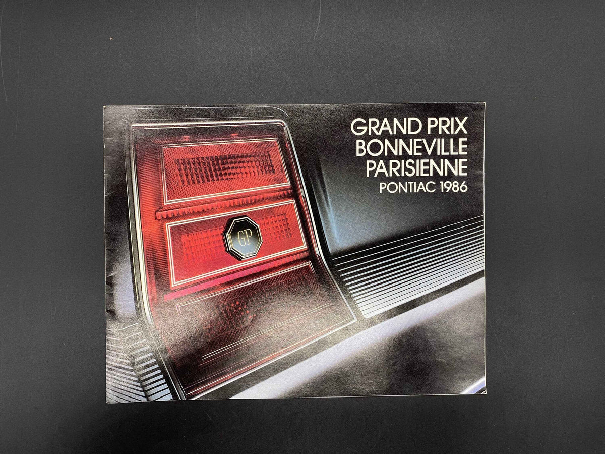 1986 Pontiac Grand Prix Bonneville Parisienne Brochure, 1986 Pontiac Grand Prix Sales Brochure, Pontiac Bonneville Brochure, 1986 Pontiac