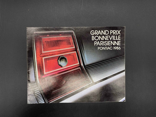 1986 Pontiac Grand Prix Bonneville Parisienne Brochure, 1986 Pontiac Grand Prix Sales Brochure, Pontiac Bonneville Brochure, 1986 Pontiac