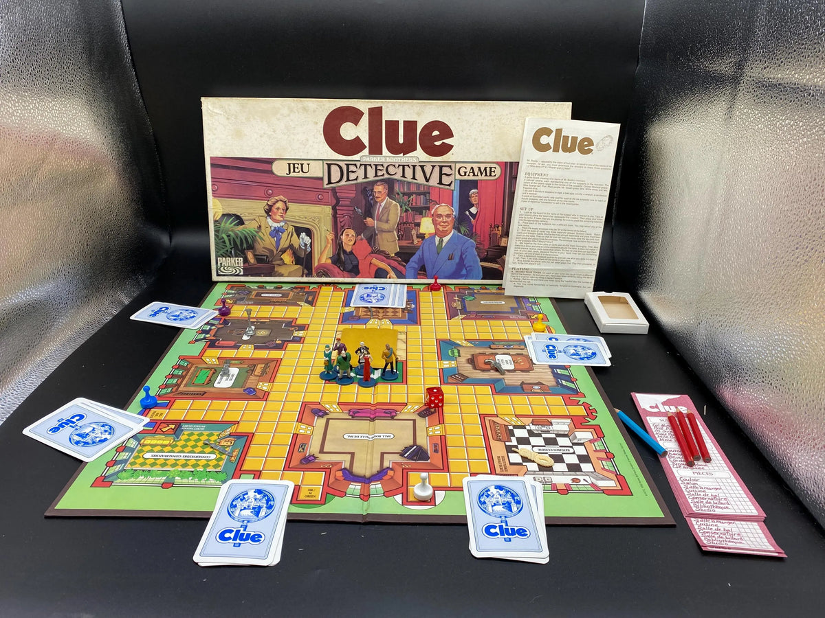 Vintage Clue Detective Game, 1986 Parker Brothers Clue Detective Game, Parker Brothers Classic Detective Game, 1986 Clue Detective Game