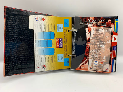 Vintage 1998 Olympic Hockey Heroes Binder, 1998 Nagano Olympic Winter Games Hockey, Esso 1998 Olympic Hockey Heroes Binder, 1998 CDN Hockey
