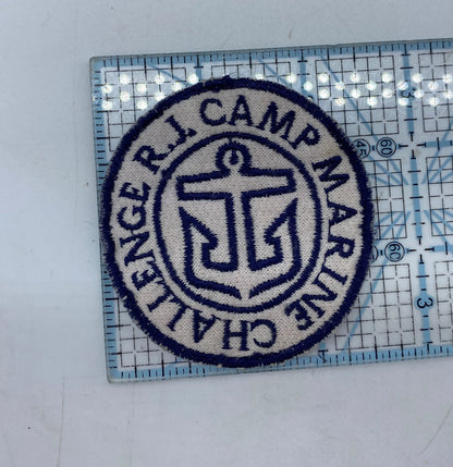 Vintage RJ Camp Marine Challenge Patch, Camp Marine Challenge Patch, R.J. Camp Marine Challenge Patch, White & Blue Marine Patch, Marines