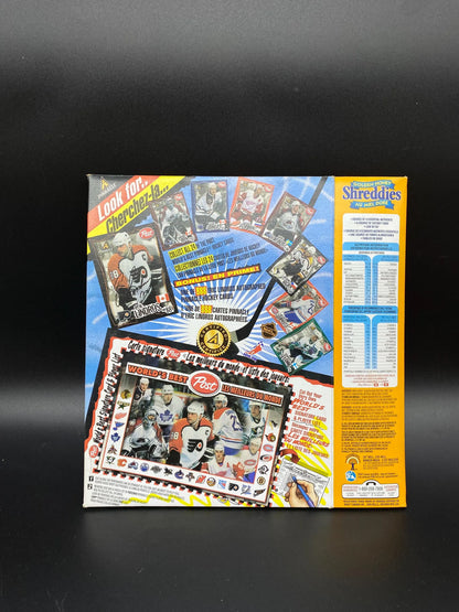 Golden Honey Shreddies Eric Lindros Official Post NHL Pinnacle Players List 1997, Golden Honey Shreddies Eric Lindros Cereal Box Flattened
