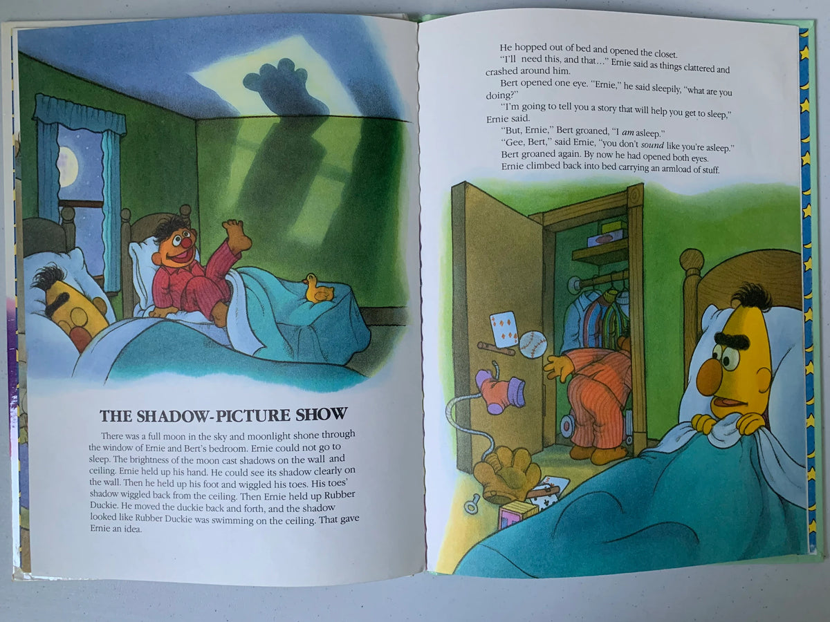 Vintage Bert and the Magic Lamp and Other Good Night Stories, Sesame Street Good Night Stories, A Golden Book, 1989 CTW, Ernie and Bert Book