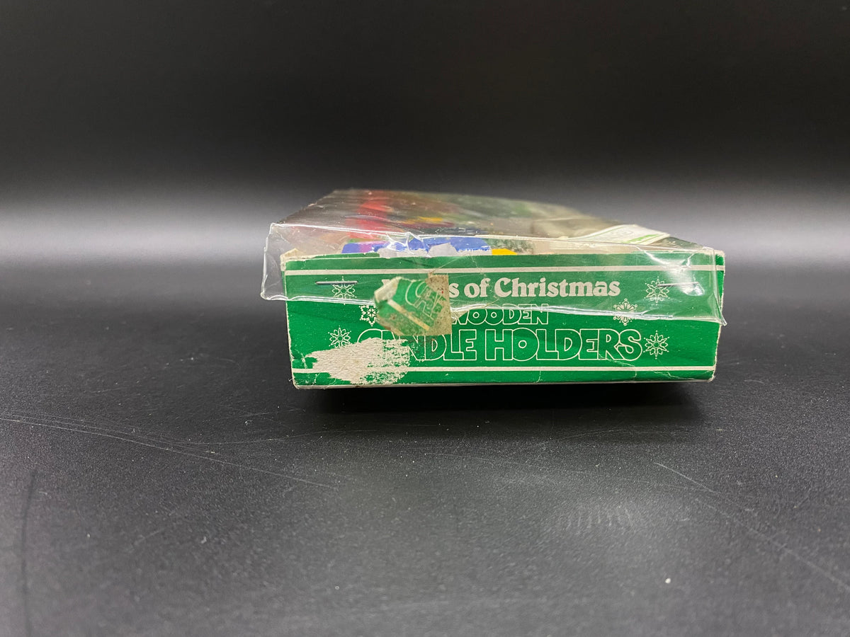 Vintage Words of Christmas Wooden Candle Holder Peace, In Box Peace Wooden Candle Holder, Words of Christmas PEACE Wooden Candle Holder