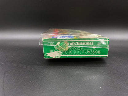 Vintage Words of Christmas Wooden Candle Holder Peace, In Box Peace Wooden Candle Holder, Words of Christmas PEACE Wooden Candle Holder