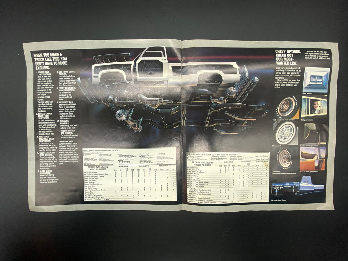 1984 Chevy Full-Sized Pickups Dealership Brochure, 1984 Chevy Pickups Sales Brochure, 1984 Chevy Silverado Pickups Brochure, Chevy Silverado