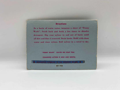 Vintage Penny Wash for washing your Nylons, Penny Wash Detergent Impregnated Papers by the creators of Whisper Nylons, NOS Penny Wash Papers