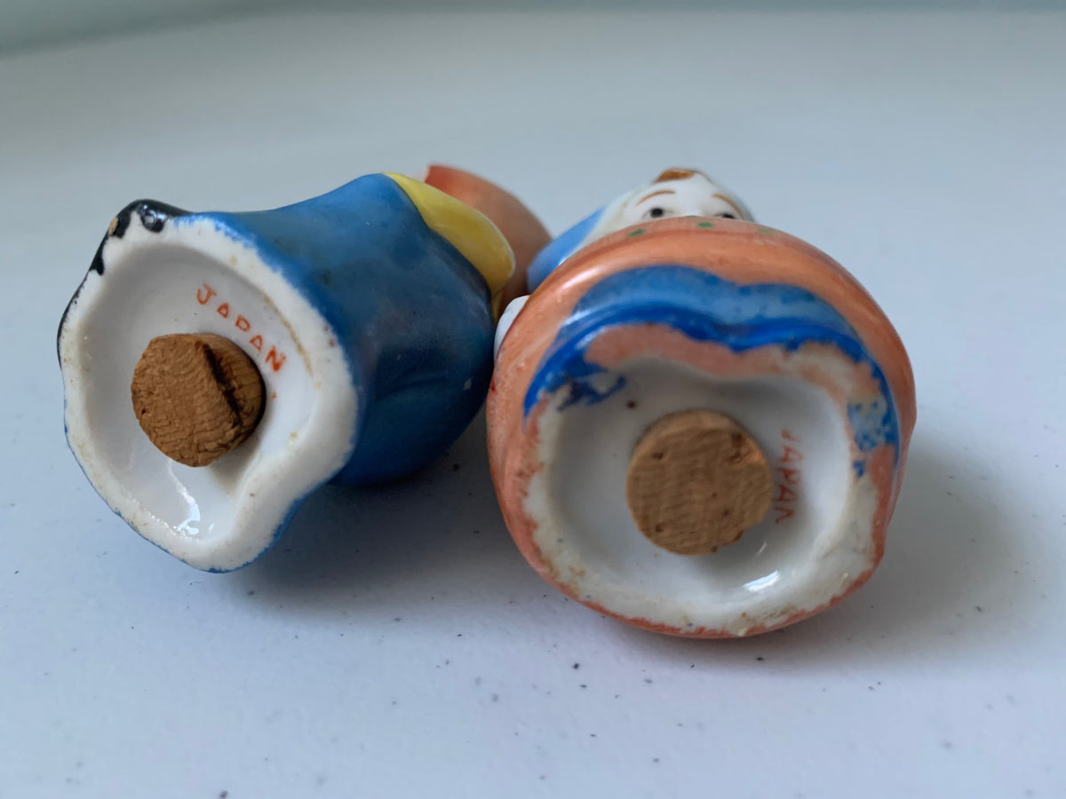 Vintage Dutch Boy and Girl Salt & Pepper, Japan Ceramic Hand Painted Salt and Pepper Shakers, Traditional Dutch Boy and Girl Shakers, Dutch