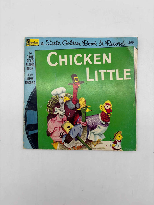 Chicken Little A Little Golden Book & Record 1976, Vintage Disneyland Record Chicken Little Book and Record, 1960 Chicken Little Book 209