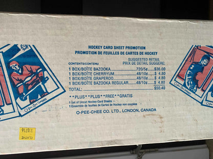 Bazooka Bubble Gum O-PEE-CHEE Hockey Card Sheet Promotion 4 Uncut Sheets, 132 Cards per Sheet, New Old Stock, 1991 o-pee-chee hockey cards