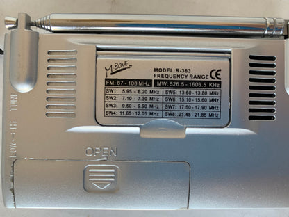 Vintage M-Zone Digital 10 Band Radio, Hi-Sensitivity Mini Radio with Alarm Clock, MZone Model R363, Multi Band Receiver, Mini Handheld Radio