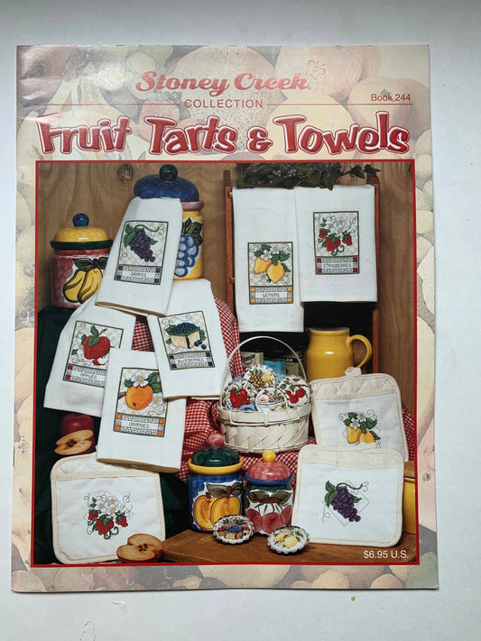 Fruit Tarts & Towels Stoney Creek Collection Book 244, Fruit Cross Stitch Patterns for Dish Towels, Pot Holders, Cross Stitch Pattern, Pot