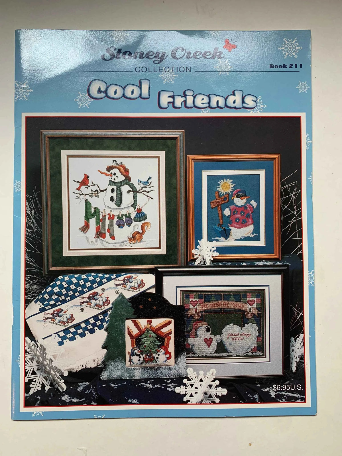 Stoney Creek Collection Cool Friends Cross Stitch Pattern Book, Book 211, Snowman Cross Stitch Patterns, Snowman Embroidery