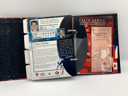 Vintage 1998 Olympic Hockey Heroes Binder, 1998 Nagano Olympic Winter Games Hockey, Esso 1998 Olympic Hockey Heroes Binder, 1998 CDN Hockey