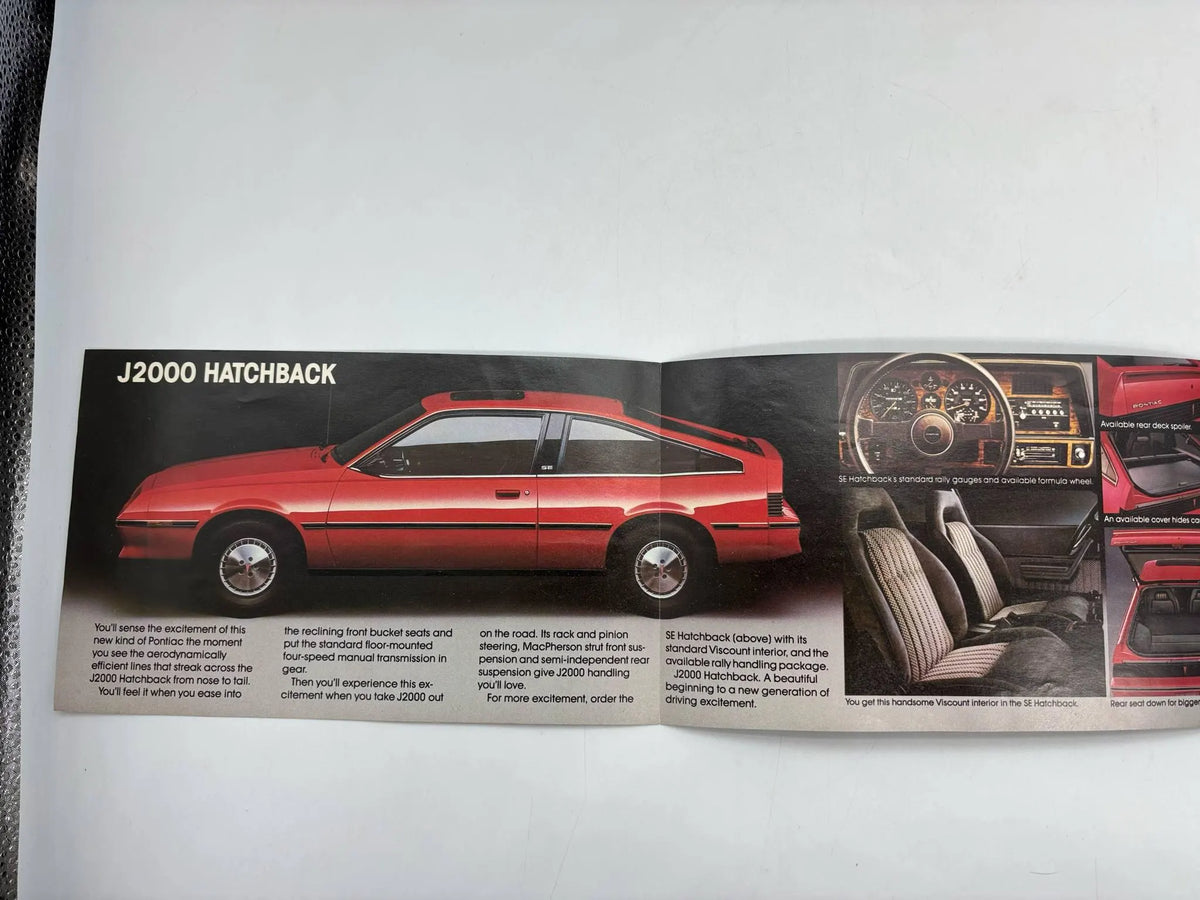 1982 Pontiac J2000 Brochure, Pontiac 1982 J2000 Sales Brochure, J2000 Hatchback Brochure, 1982 Pontiac J2000 Coupe Brochure. J2000 Wagon