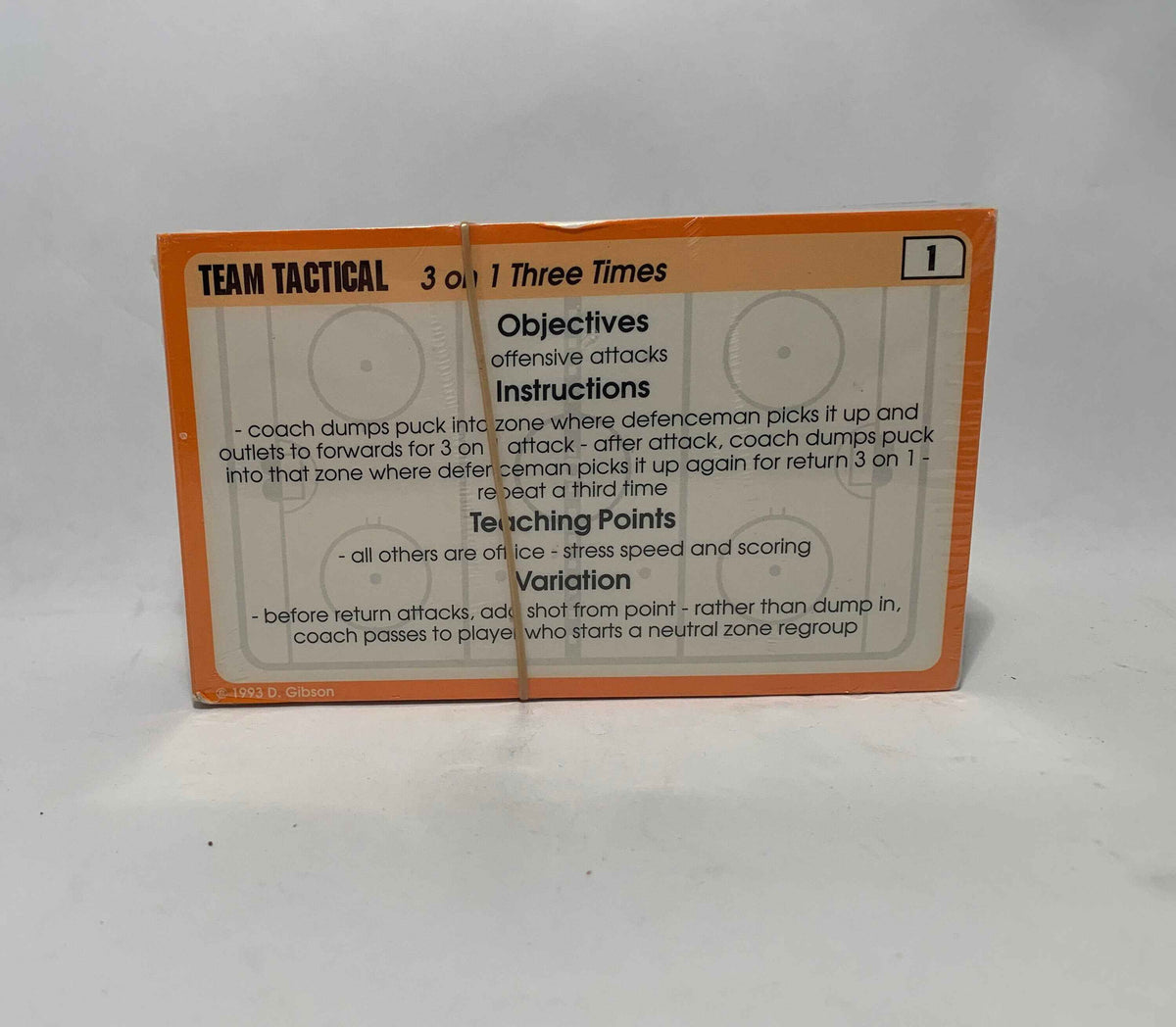 Vintage Hockey Cards, 1993 D. Gibson Hockey Coaching Index Cards New In Package, Rare Hockey Strategy Index Cards, Vintage Hockey Skill Card