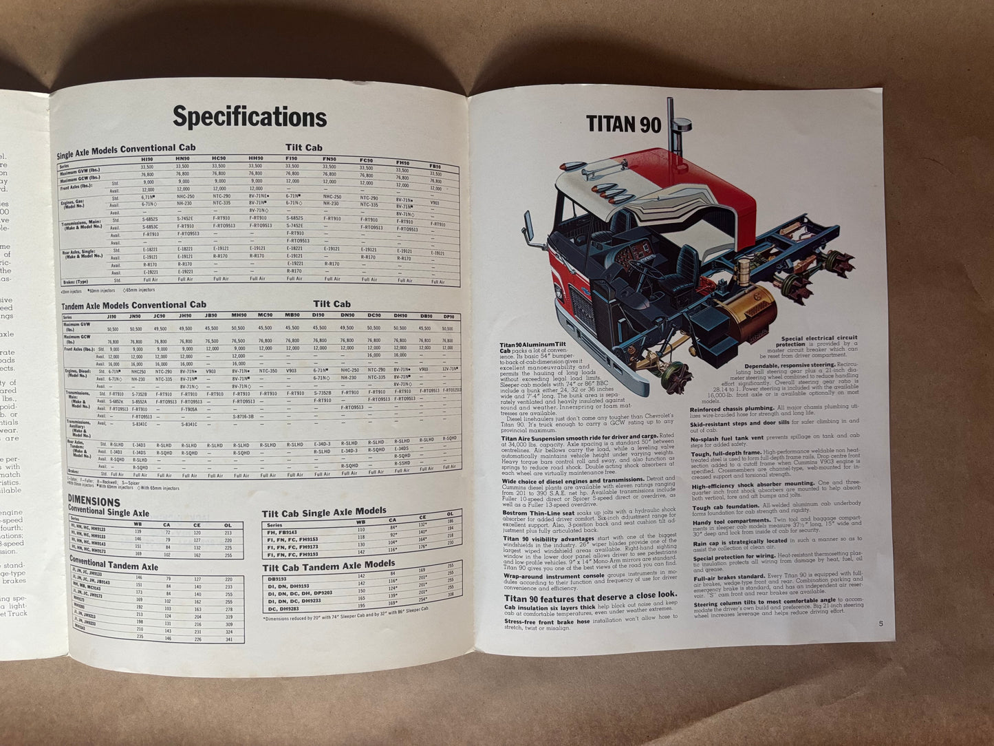 1973 Chevrolet Trucks 90 Series Brochure Conventional and Titan Models, 1973 Chevy Trucks 90 Series Brochure, Detroit Diesel Chevy Trucks