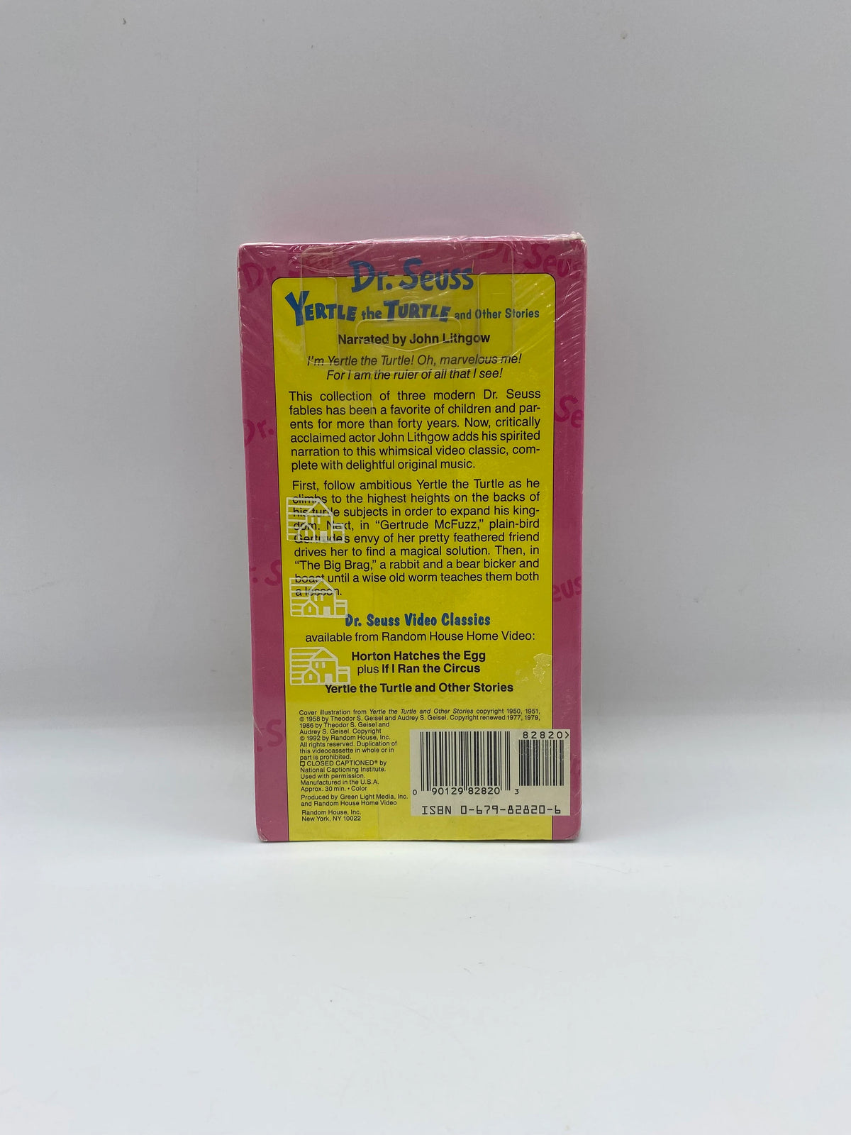 Dr Seuss Yertle the Turtle VHS Sealed, New Old Stock Yertle the Turtle VHS, Dr Seuss Yertle the Turtle New Old Stock VHS, Yertle the Turtle