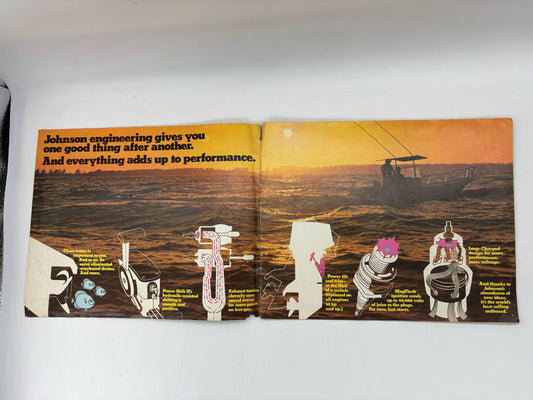 Vintage Johnson 73 Outboards Brochure, Johnson 73 Brochure, Johnson Sea-Horse 135, 115, 85, 65, 50, 40, 25, 20 73 Johnson Outboard Motor Brochure