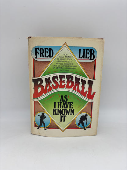 Vintage Fred Lieb Baseball as I Have Known It, 1977 Baseball As I Have Known It by Fred Lieb with Review of Book request inside Front Cover