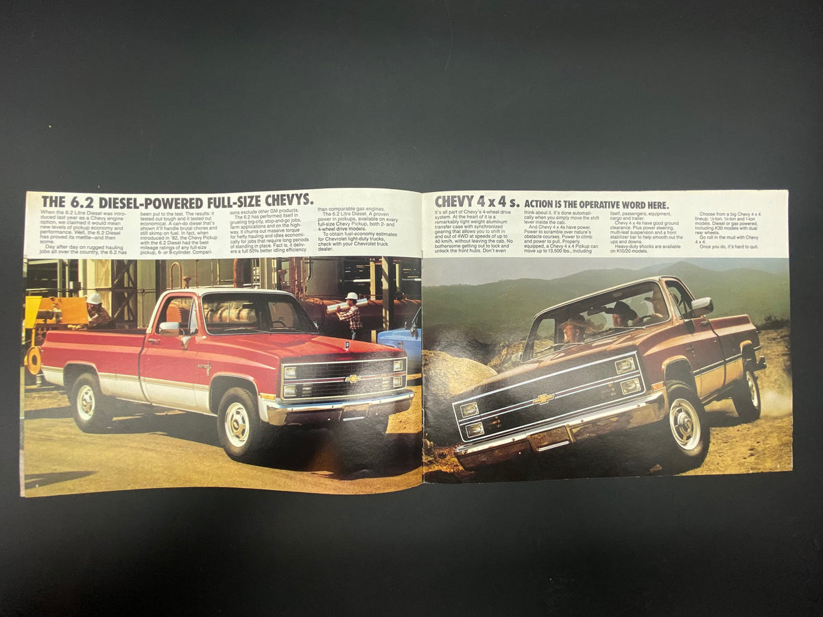 1983 Chevy Full-Sized Pickups Dealership Brochure, 1983 Chevy Pickups Sales Brochure, 1983 Chevy Pickups 6.2 Diesel Power Brochure, Chevy