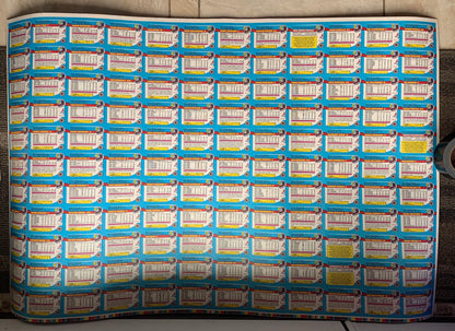 Bazooka Bubble Gum O-PEE-CHEE Hockey Card Sheet Promotion 4 Uncut Sheets, 132 Cards per Sheet, New Old Stock, 1991 o-pee-chee hockey cards