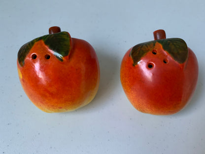 Vintage Apple Salt & Pepper, Japan Apples on their Sides Salt and Pepper Shakers, Red Apple With Green Stem Salt and Pepper Shakers, Apple