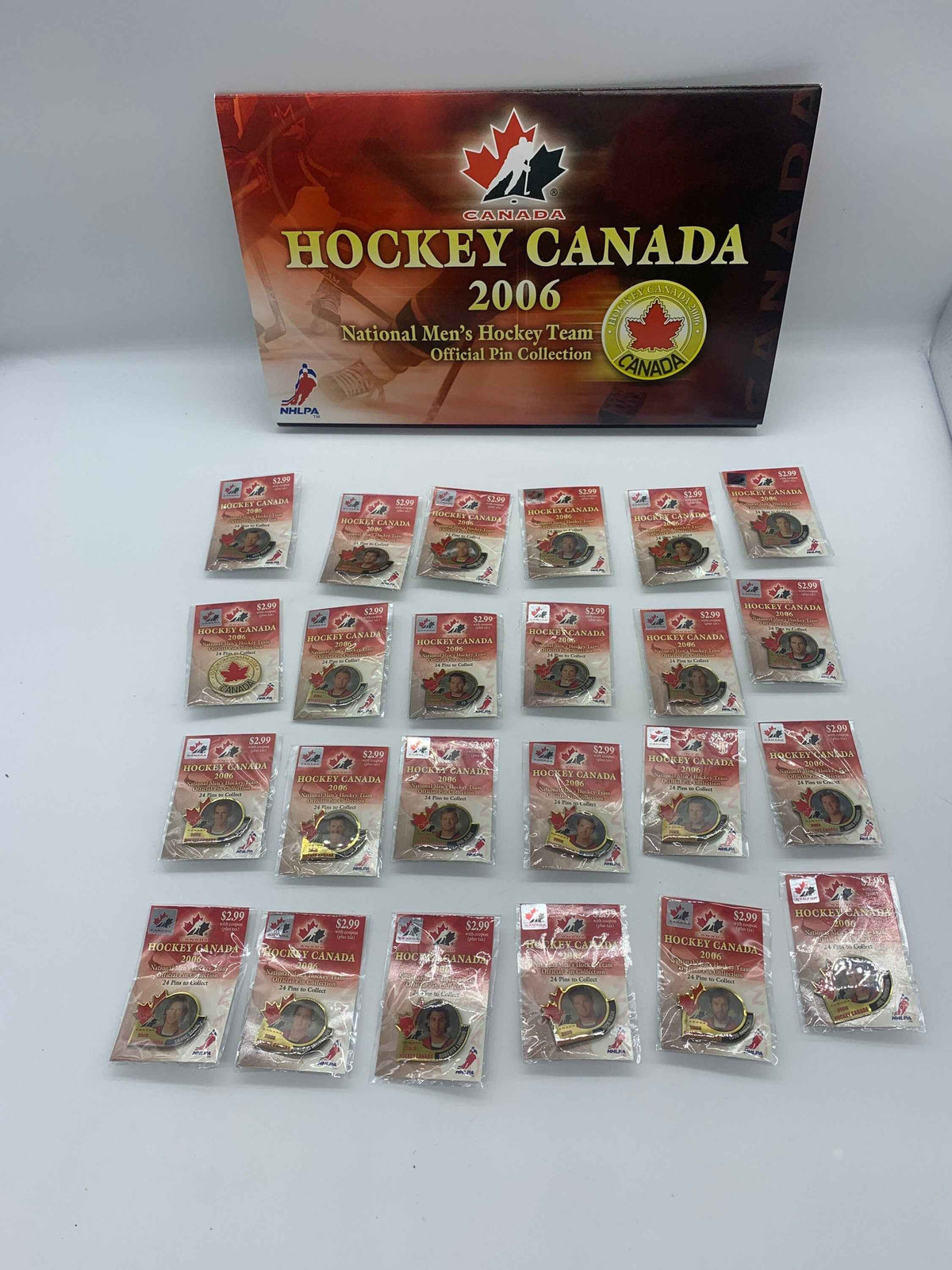 Vintage NEW Hockey Canada National Mens Hockey Team Official Pin Collection, Unopened New in Package 2006 Men’s Team Canada Pin Collection
