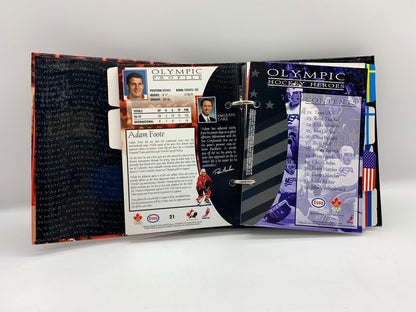 Vintage 1998 Olympic Hockey Heroes Binder, 1998 Nagano Olympic Winter Games Hockey, Esso 1998 Olympic Hockey Heroes Binder, 1998 CDN Hockey