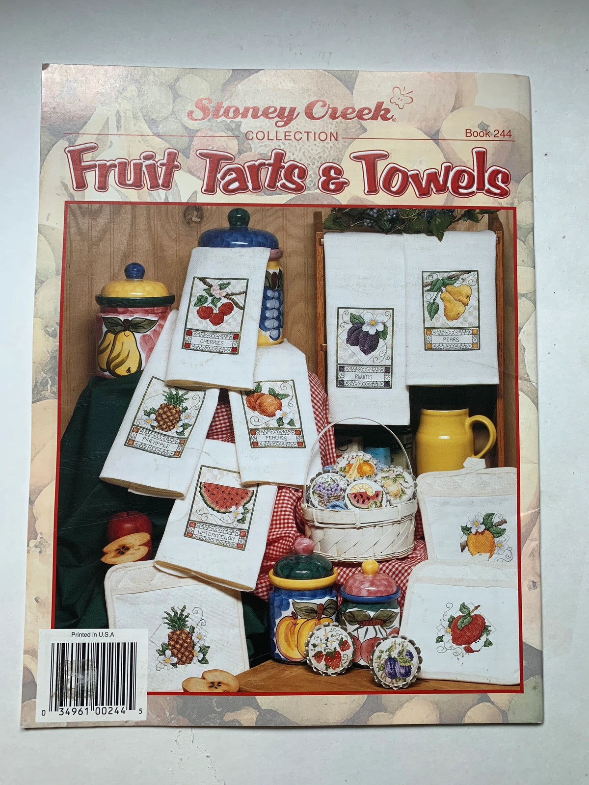 Fruit Tarts & Towels Stoney Creek Collection Book 244, Fruit Cross Stitch Patterns for Dish Towels, Pot Holders, Cross Stitch Pattern, Pot