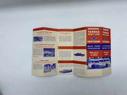 Vintage Tanner Gray Line Disneyland Sightseeing Daily Tours Schedule, 1959 Tanner Gray Line Sightseeing Departure from Knotty’s Berry Farm