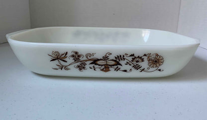 Pyrex Casserole Dish, Vintage Pyrex England Casserole Dish, Shades of Brown Vines Pattern, Rectangular 10” x 8.5” Casserole Pan, Pyrex dish