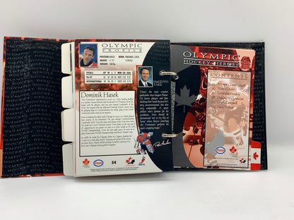 Vintage 1998 Olympic Hockey Heroes Binder, 1998 Nagano Olympic Winter Games Hockey, Esso 1998 Olympic Hockey Heroes Binder, 1998 CDN Hockey
