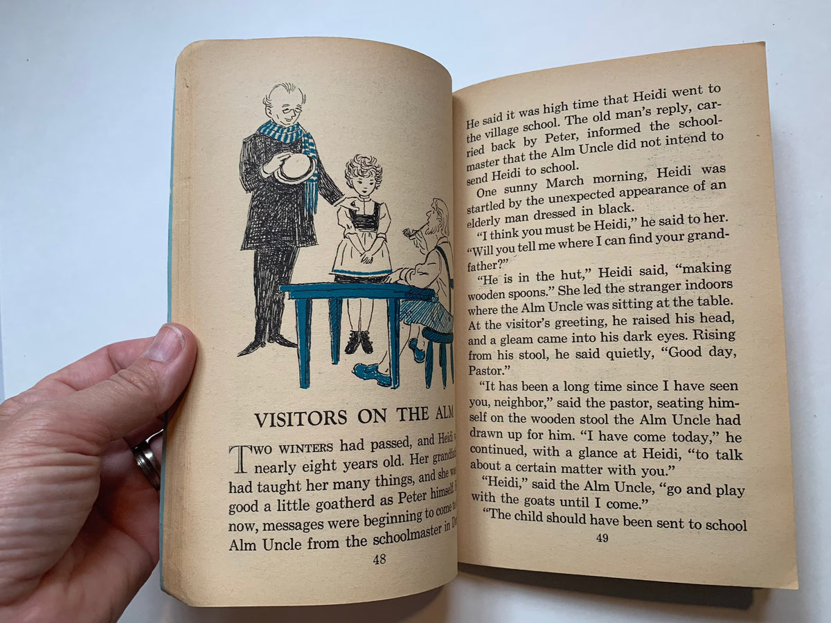 Vintage Heidi, Heidi Wonder Read Aloud Books, 1961 Heidi Wonder Book, Adapted and abridged for young readers, Heidi Book, 1961 Heidi Book