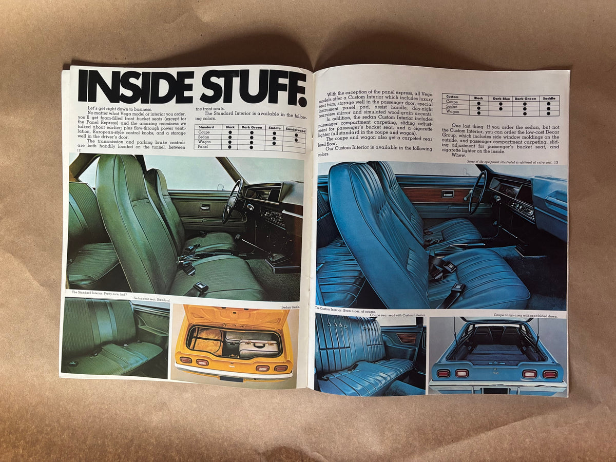 Chevy’s New Little Car is Open For Business 1971 Vega Brochure,General Motors Dealership Brochure, 1971 Chevy Vega Dealership Sales Brochure