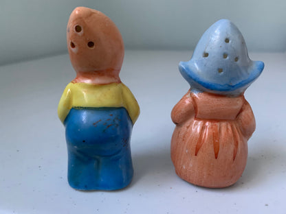 Vintage Dutch Boy and Girl Salt & Pepper, Japan Ceramic Hand Painted Salt and Pepper Shakers, Traditional Dutch Boy and Girl Shakers, Dutch