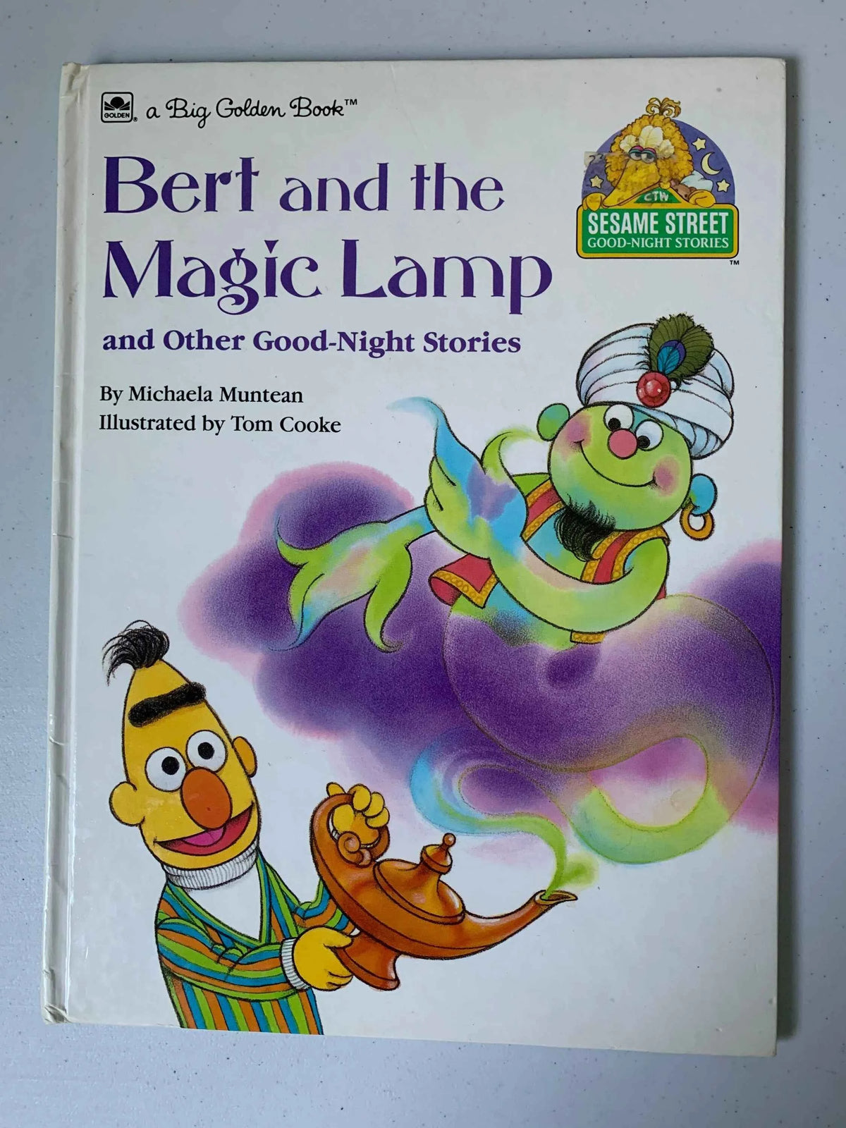 Vintage Bert and the Magic Lamp and Other Good Night Stories, Sesame Street Good Night Stories, A Golden Book, 1989 CTW, Ernie and Bert Book