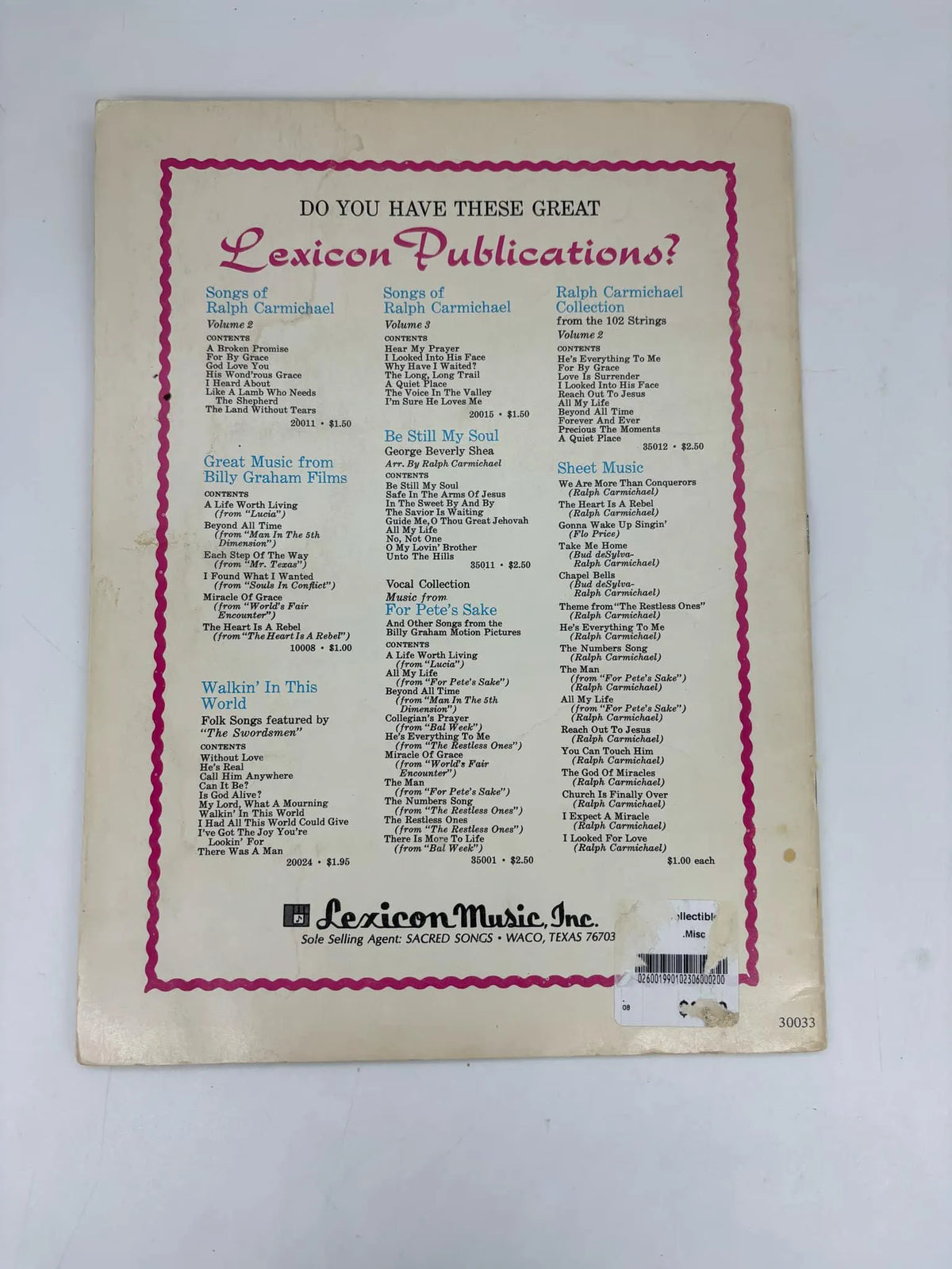 Richard Roberts My Father's Favorite Songs Voice Piano, Vocal Solos as Sung By Richard Roberts, 1969 Radio and Television Themes Sheet Music