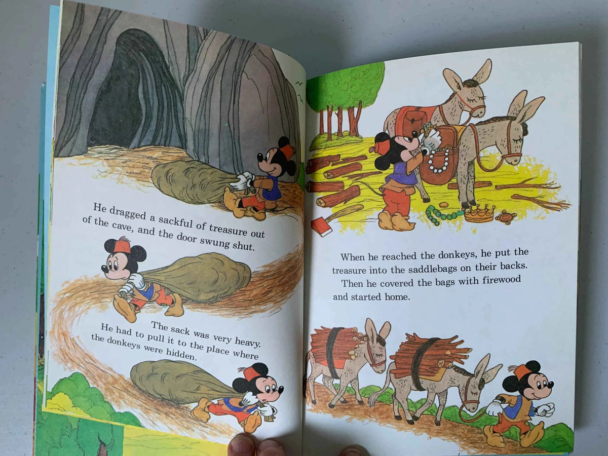 Vintage Ali Baba and the 40 Thieves, Disney’s Wonderful World of Reading, 1979 Walt Disney Book, Mickey Mouse as Ali Baba, Mickey Mouse book