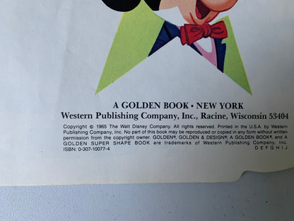 Vintage Walt Disneys Mickey Mouse Book, a Golden Super Shape Book, 1965 The Walt Disney Company, Mickey Mouse Book, Disney Book, kids book