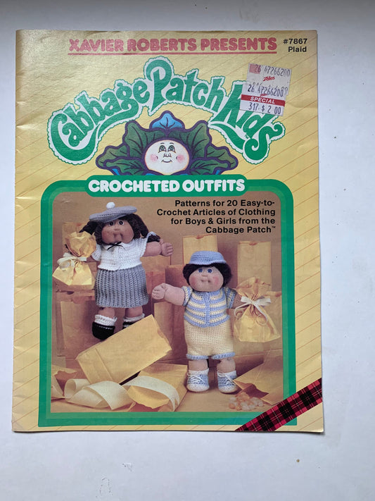 Vintage Cabbage Patch Kids Crochet Outfit Patterns, Xavier Roberts, Patterns for 20 Cabbage Patch Kids, Easy to Crochet for Cabbage Patch