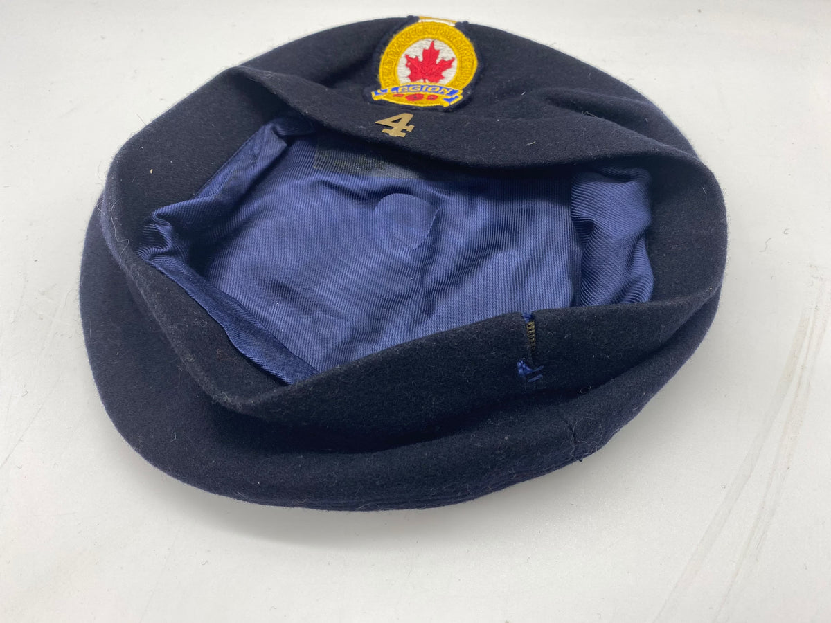 Vintage United Hatters Cap & Millinery WKRS Legion Blue Beret, Vintage Canadian Legion 4 Beret size 7 1/4, Vintage Legion Beret, Blue Beret